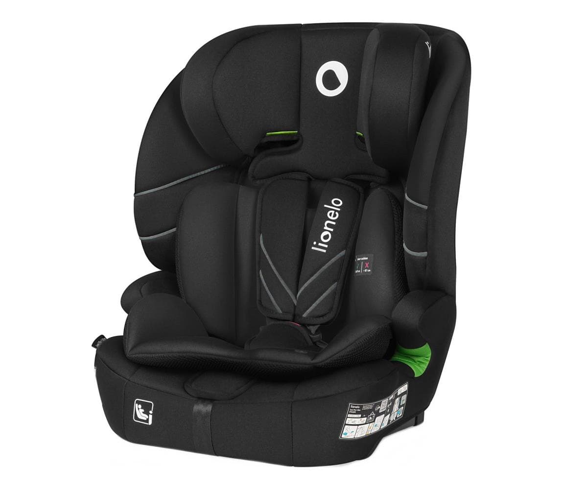 Lionelo - detská autosedačka LEVI FIX i-Size 76–150 cm, čierny karbón 5903771723916