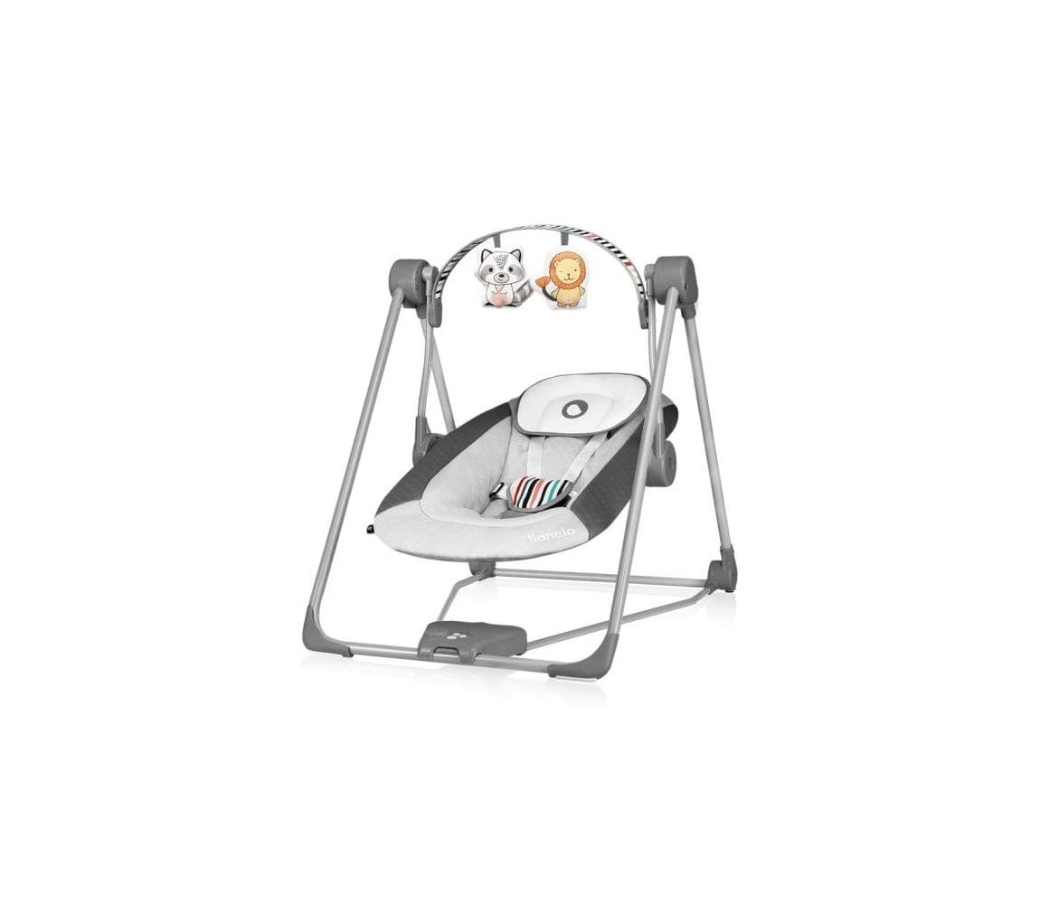 Lionelo - Detské hojdacie kresielko OTTO 4xLR14 Cozy Grey 5902581658012
