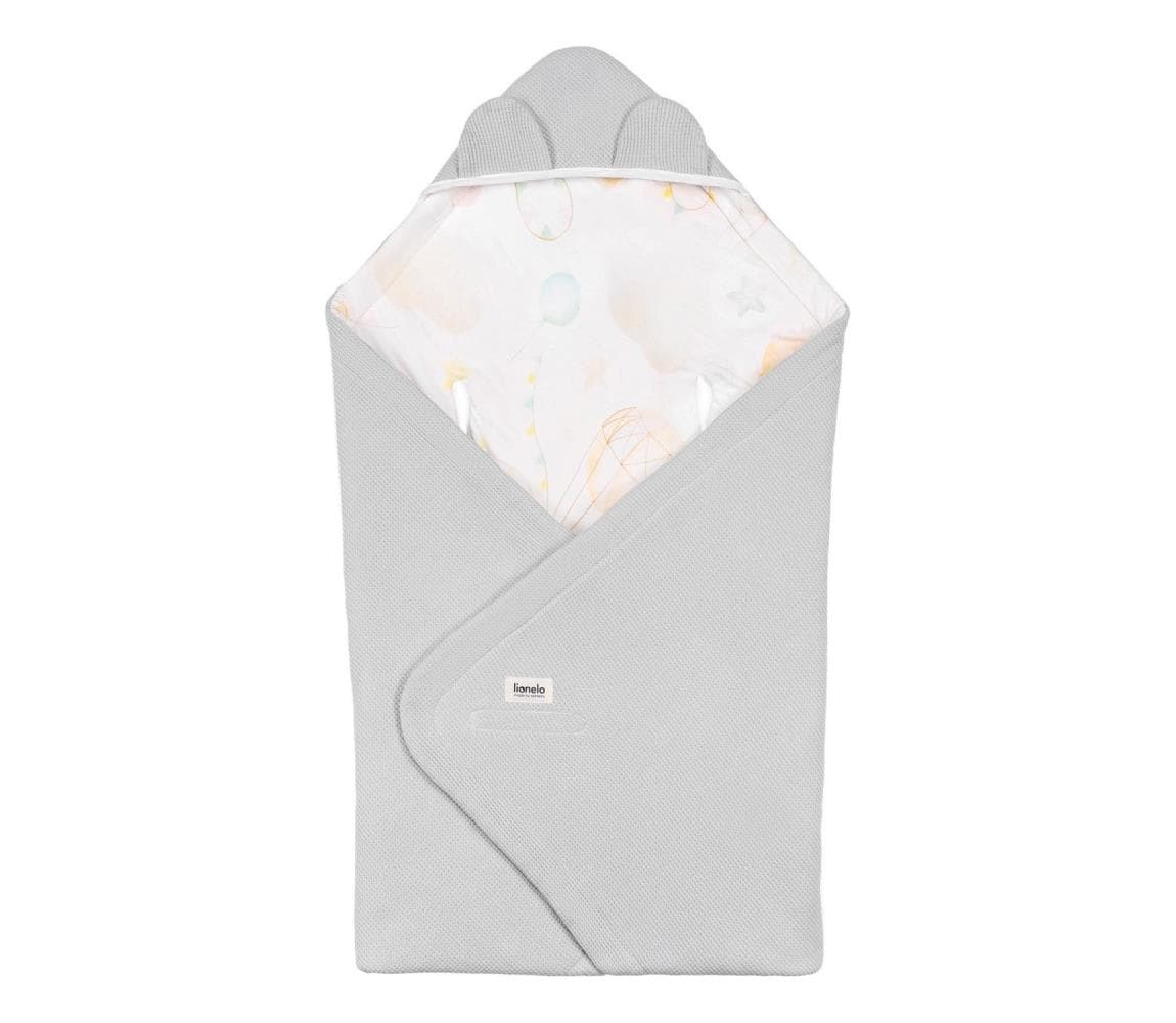 Lionelo - Zavinovačka do autosedačky TRAVEL SWADDLE 90x90 cm Šedý balón 5903771720748