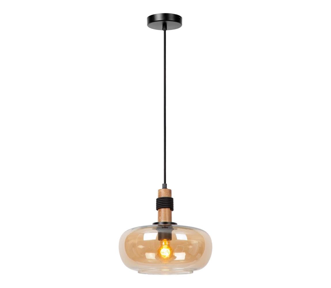 Lucide 45408/30/62 - Luster na lanku ILONA 1xE27/40W/230V pr. 30 cm čierna/béžová 45408/30/62