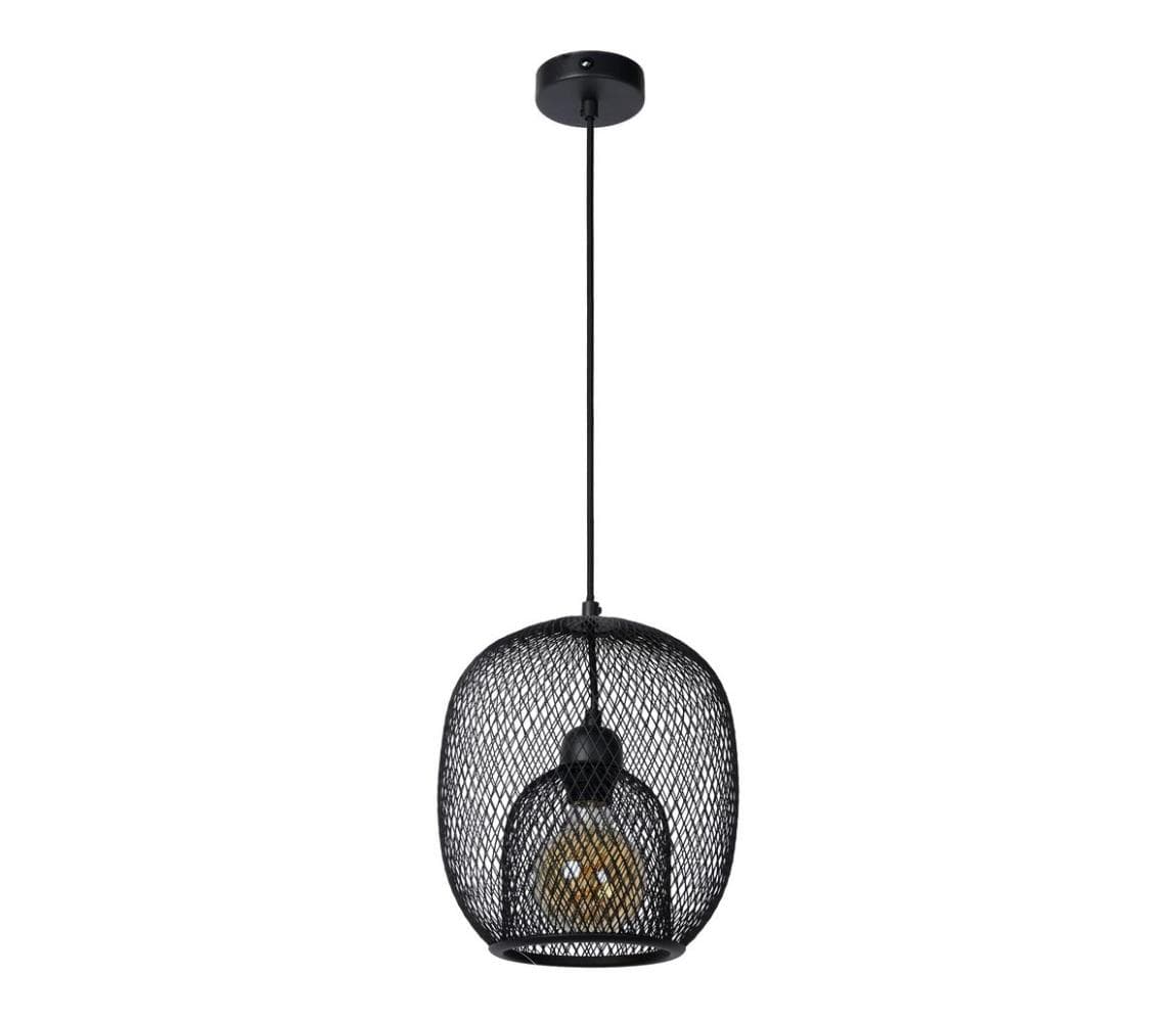 Lucide 78396/01/30 - Luster na lanku JERREL 1xE27/40W/230V čierna 78396/01/30