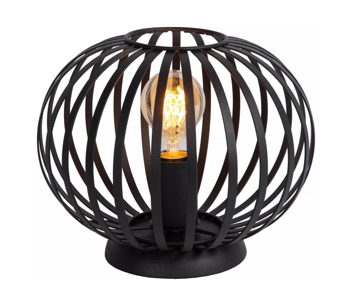 Lucide 78574/25/30 - Stolná lampa MANUELA 1xE27/40W/230V pr. 25,5 cm čierna 78574/25/30