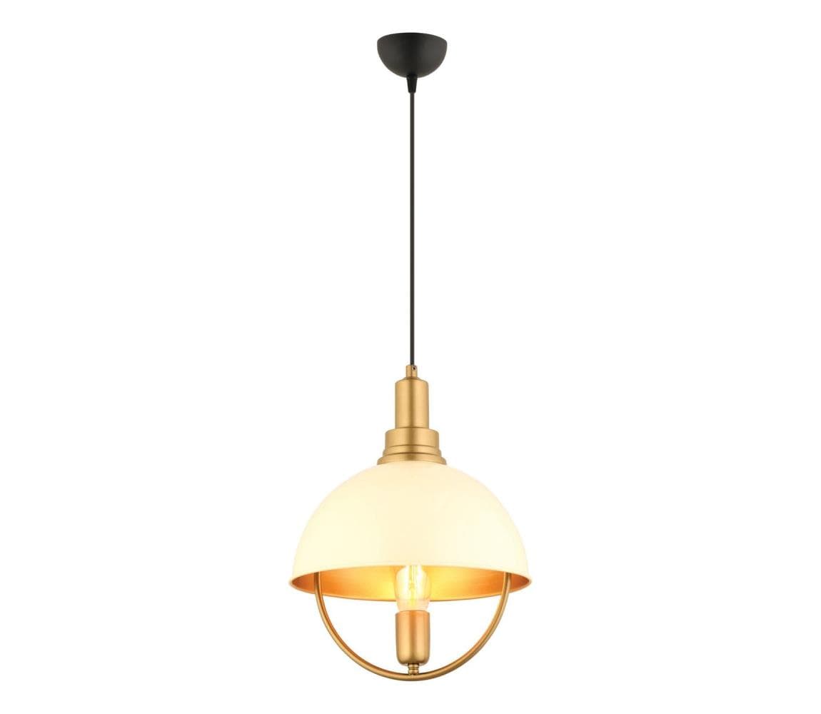 Luster na lane MONZA 1xE27/40W/230V pr. 30 cm krémová/zlatá 518LMS1125