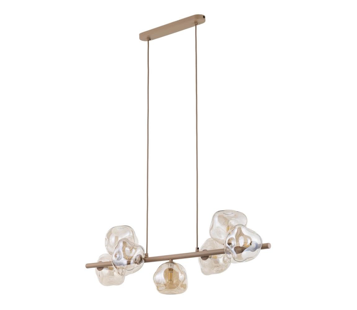 Luster na lankách LAVA 7xG9/8W/230V béžová/dymová béžová 11109