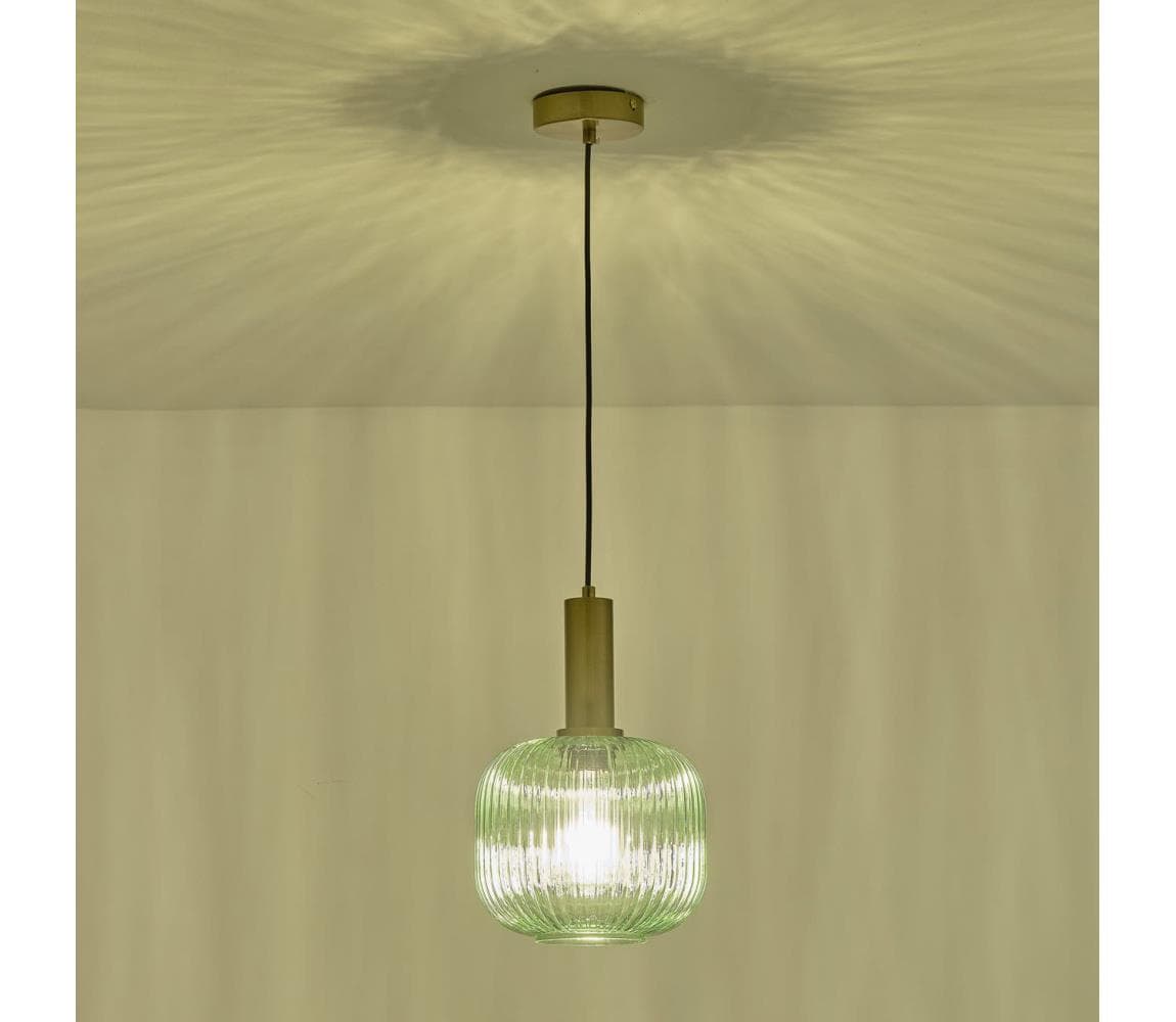 Eurolamp Luster na lanku 1xE27/15W/230V zelená pr. 20 cm 144-24083