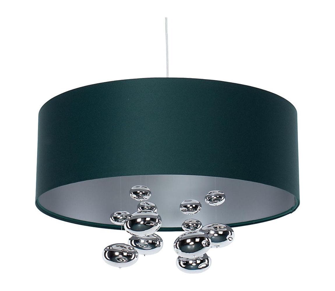 Luster na lanku BUBBLE 1×E27/60W/230V, priemer 40 cm, zelený 01B-003-40