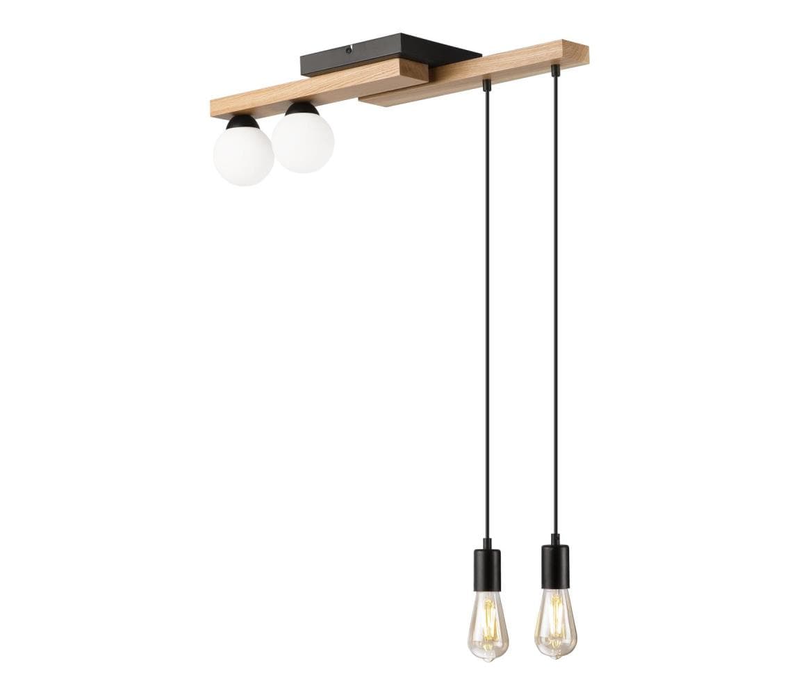 Luster na lanku CORTINA 2xE27/15W/230V + 2xG9/5W/230V čierna/dub LM-4.235/CZARNY