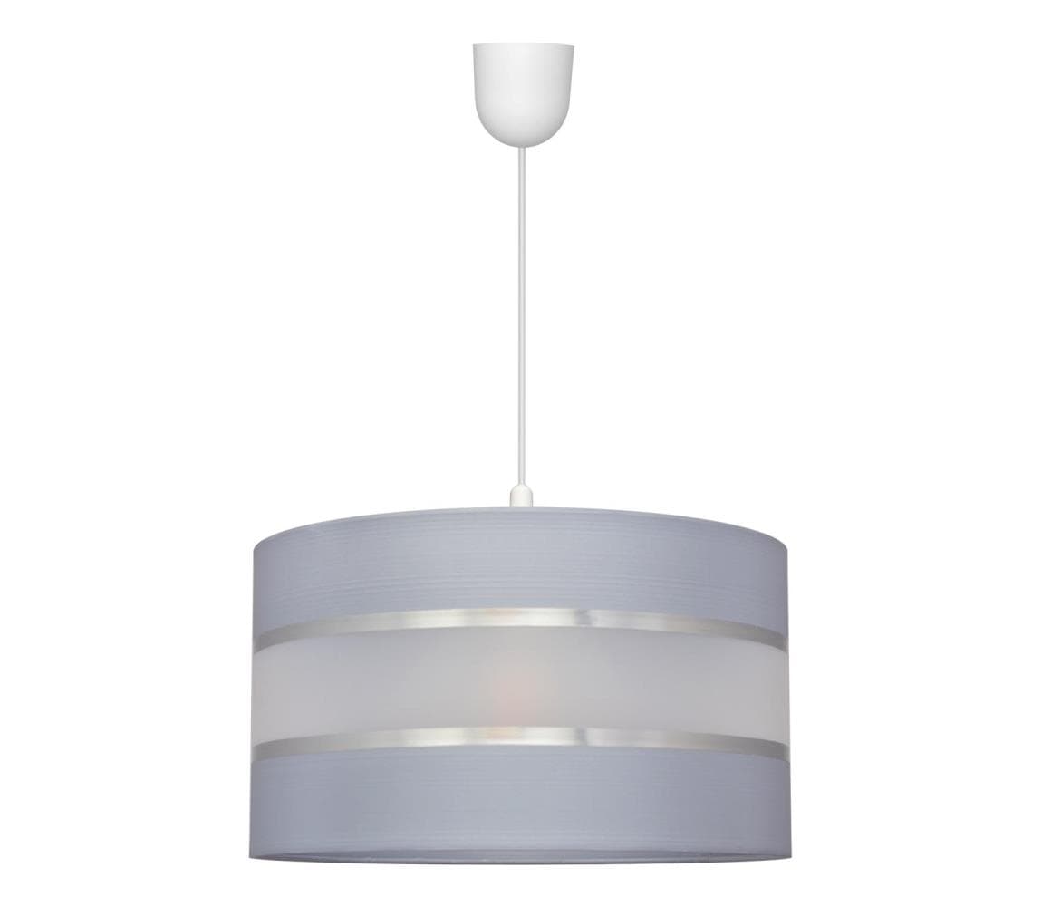 Luster na lanku HELEN 1xE27/15W/230V pr. 35 cm šedá/strieborná W-0803/1 GR+SL+MAT
