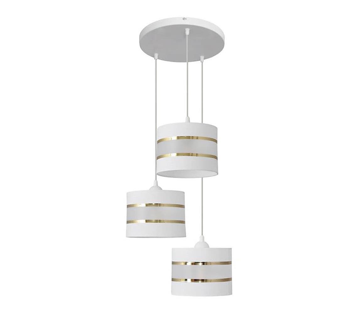 Luster na lanku HELEN 3xE27/15W/230V biela/zlatá W-KD 0801/3 WT+GO+MAT