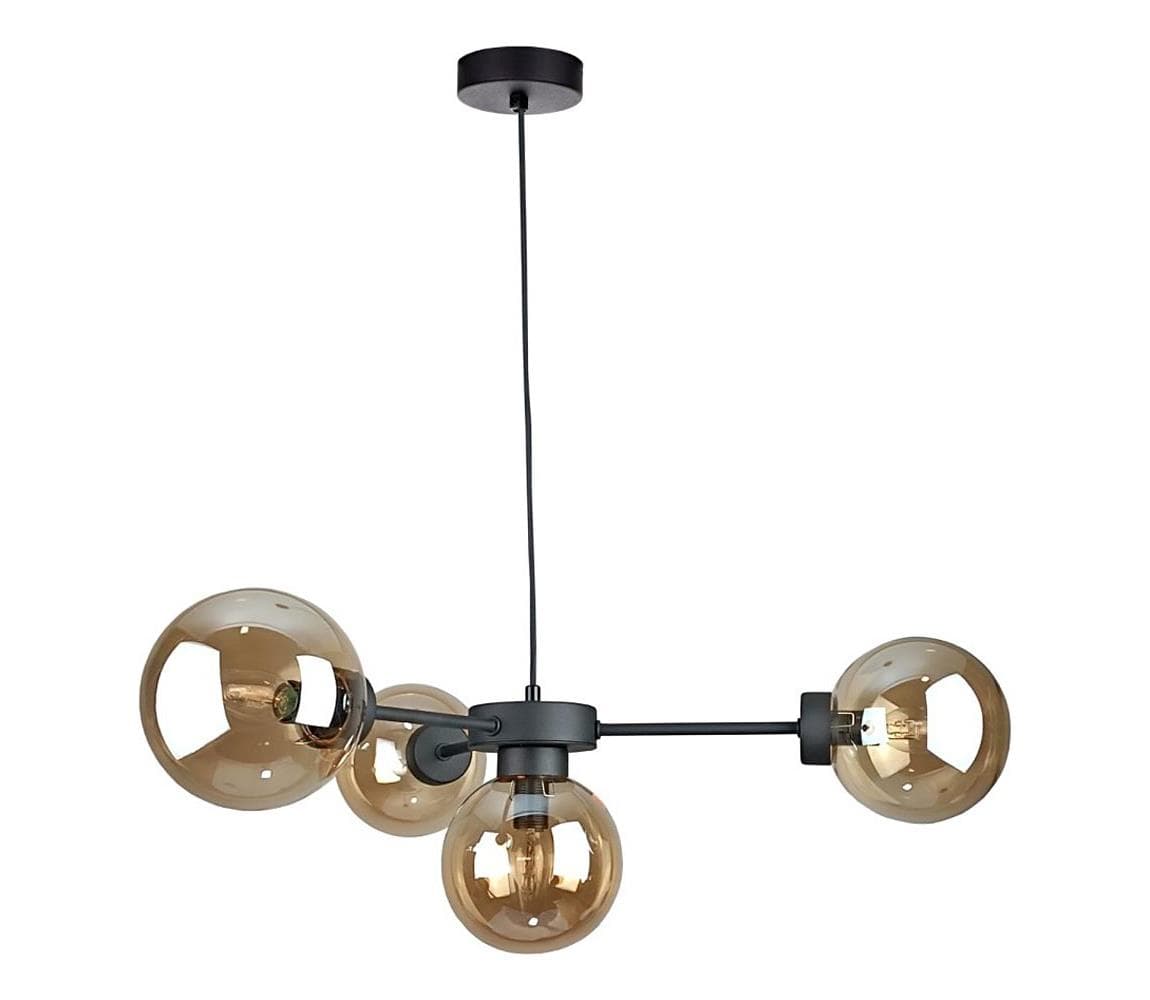 Keter Lighting Luster na lanku KALIOPE II 4xE14/50W/230V čierna/dymová béžová 2918
