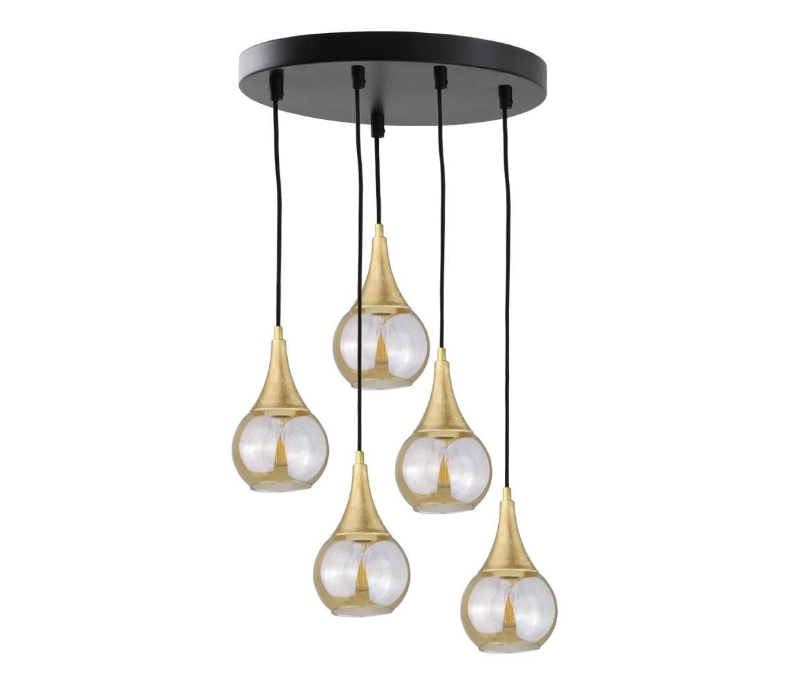 Keter Lighting Luster na lanku LACRIMA HONEY 5xE27/60W/230V pr. 45 cm 2146