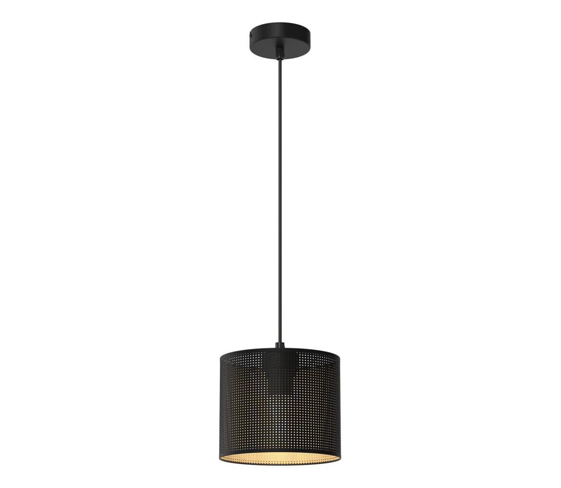 Luster na lanku LOFT SHADE 1xE27/60W/230V pr. 18 cm čierna/zlatá 5250