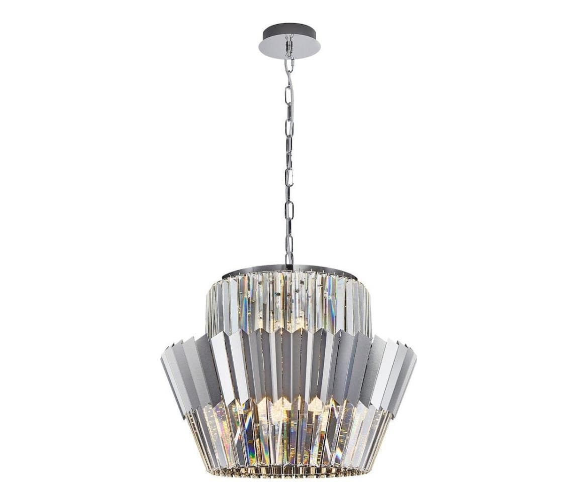 Luster na reťazi DONNA 12xE14/40W/230V pr. 55 cm matný chróm ML0416