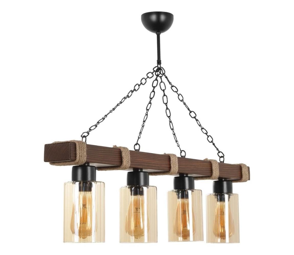 Luster na reťazi JASMIN 4xE27/40W/230V hnedá/béžová 534LUN3371