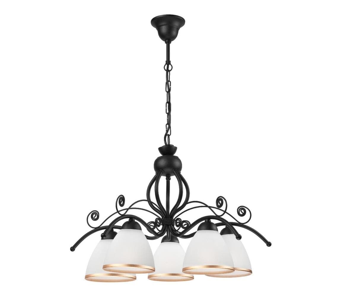 Luster na reťazi RETRO II 5xE27/60W/230V matná čierna LM 5.51/czarny mat