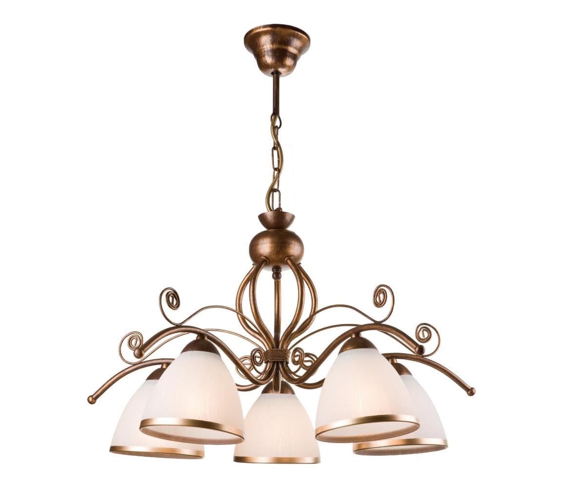 Luster na reťazi RETRO II 5xE27/60W/230V patinovaný bronz LM 5.51 br