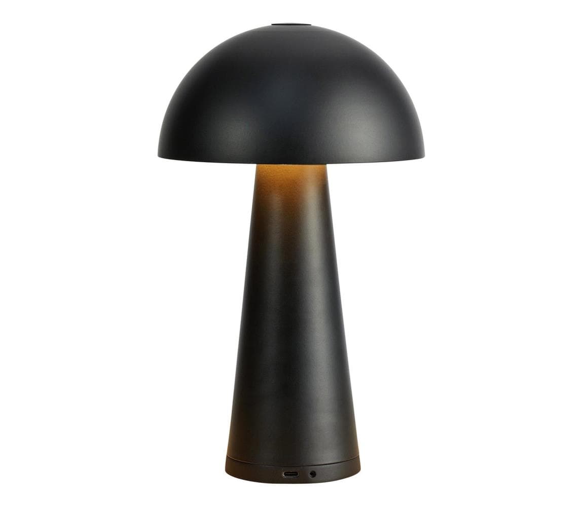 Markslöjd 108655 - LED Stmievateľná nabíjateľná lampa FUNGI LED/1,5W/5V IP44 čierna 108655