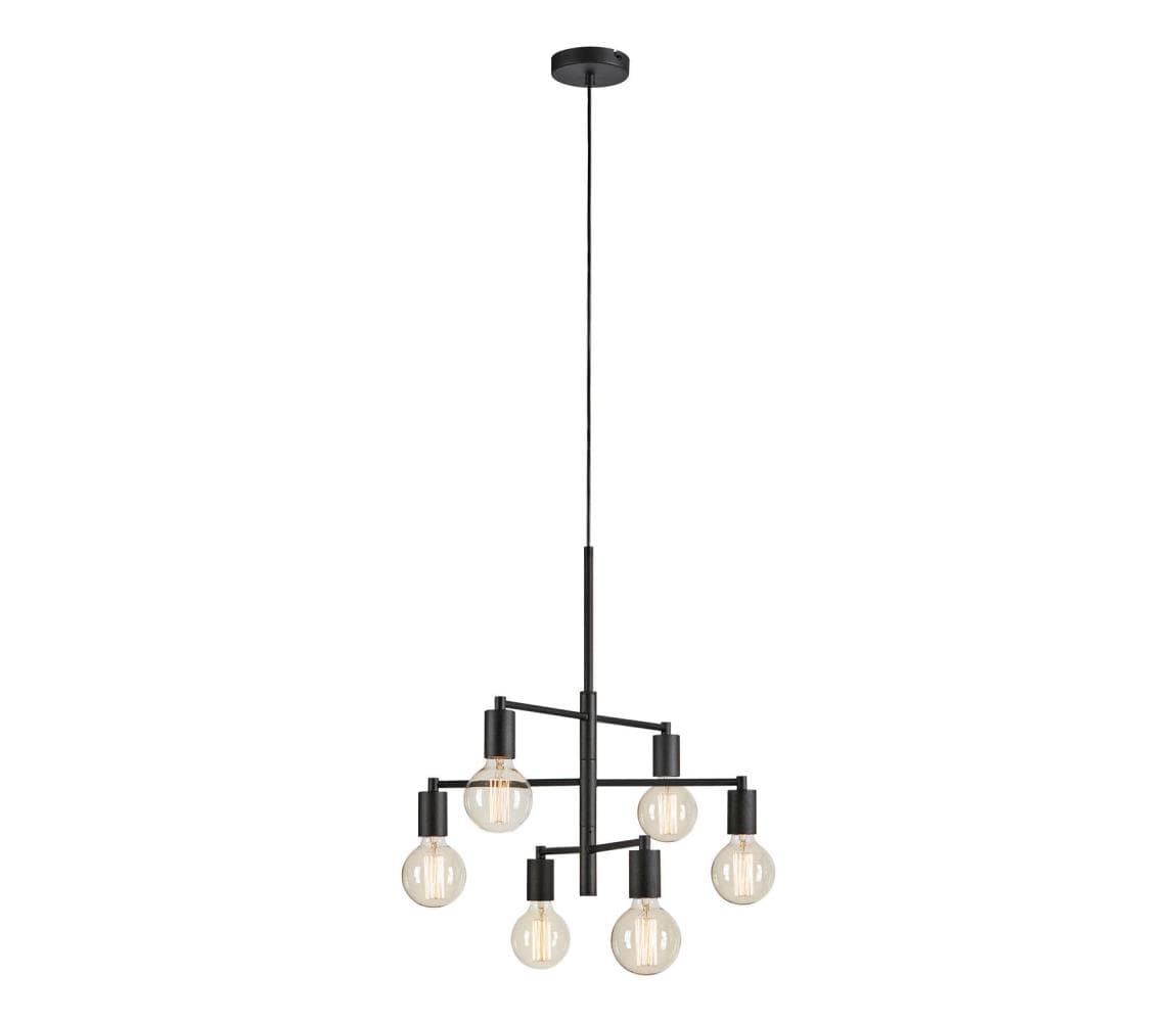 Markslöjd 108717 - Luster na lanku CIELO 6xE27/40W/230V čierna 108717