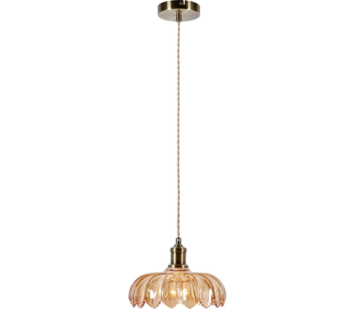Markslöjd 108858 - Luster na lanku KURAGE 1xE27/40W/230V mosadz/dymová béžová 108858