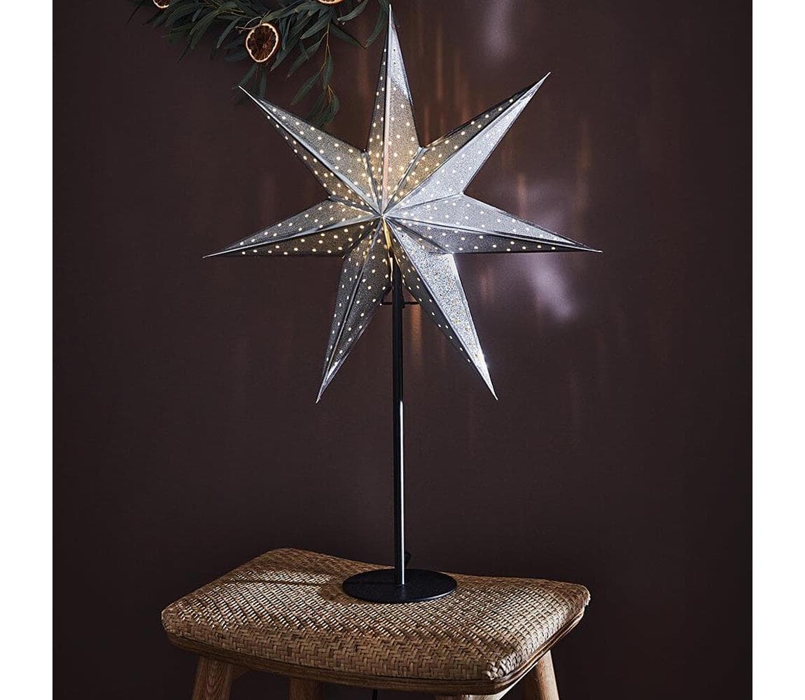Markslöjd 705794 - Vianočná dekorácia GLITTER 1xE14/25W/230V 65 cm čierna/strieborná 705794.00