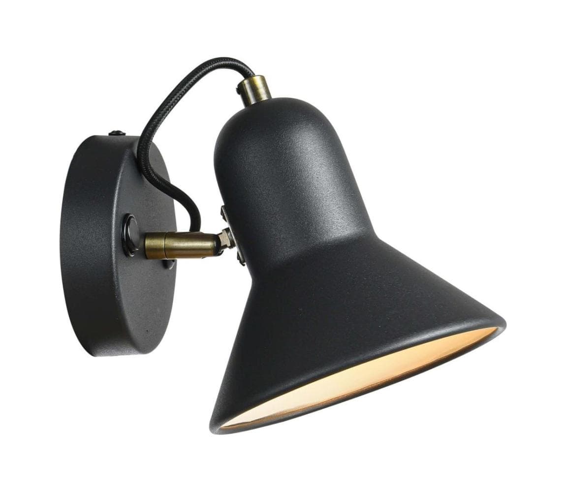 Light Prestige Nástenné bodové svietidlo ASTAMA 1xE27/40W/230V čierna/mosadz LP-1122/1W BK