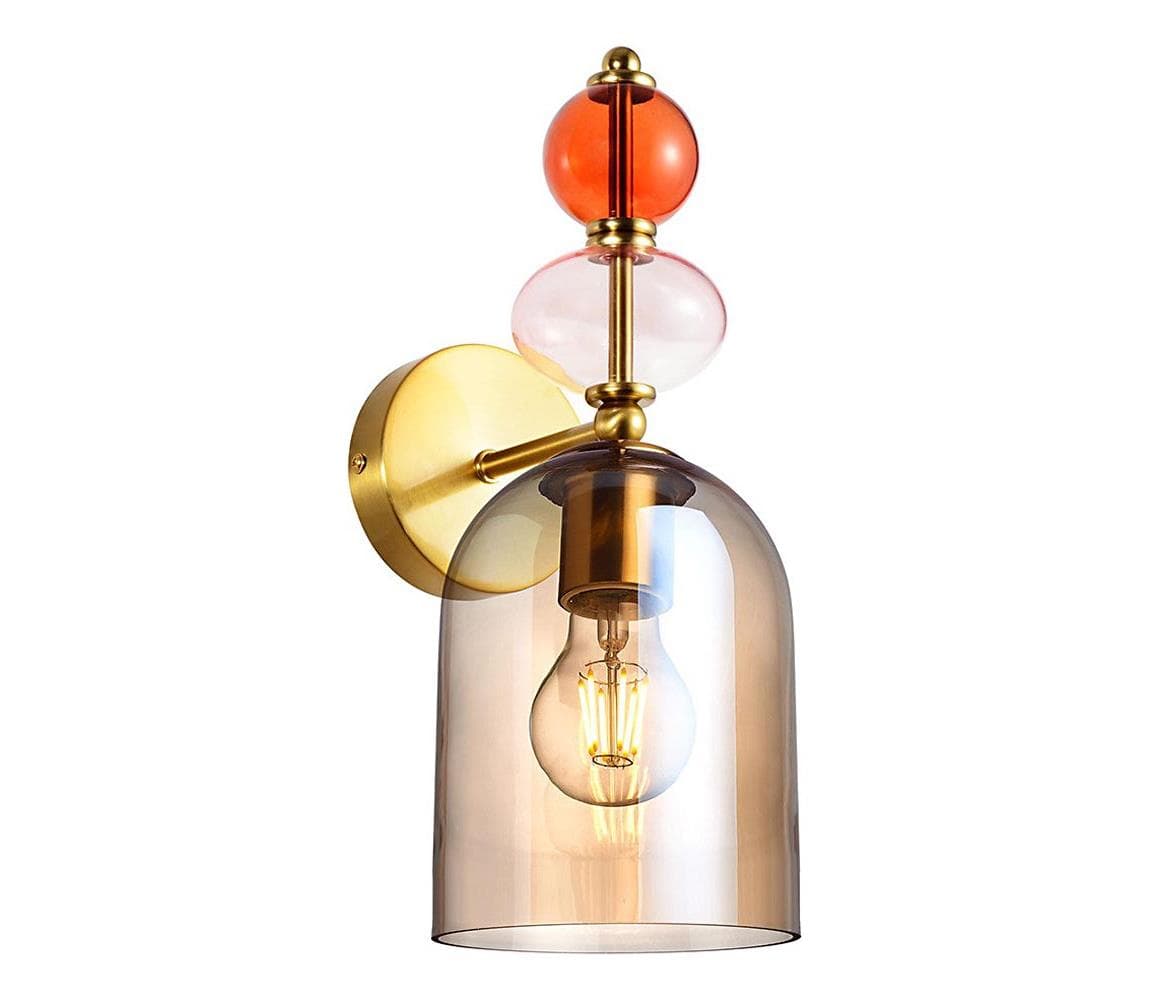 Light Prestige Nástenné svietidlo TROPEA 1xE27/15W/230V zlaté/dymovo-béžové LP-2004/1W AM