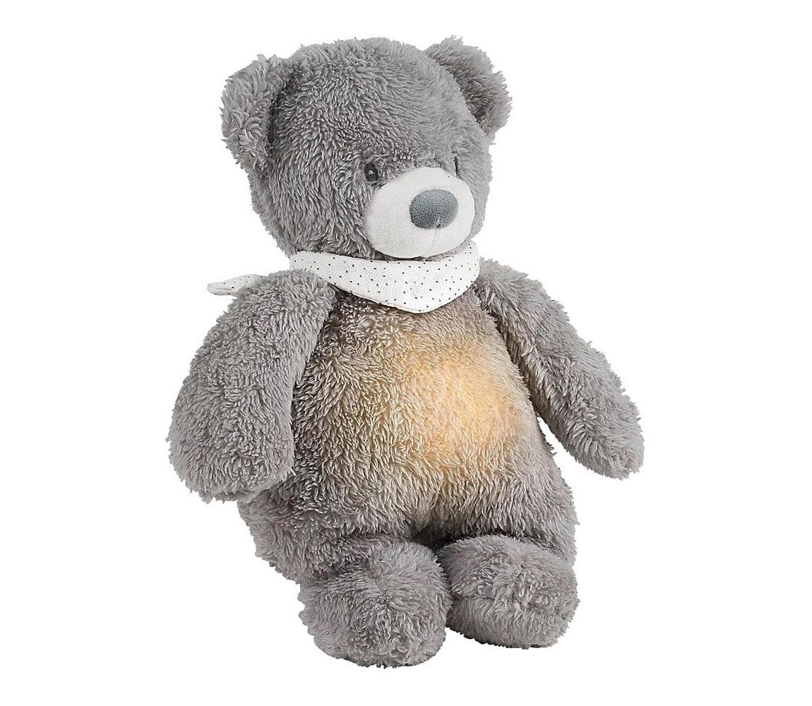 Nattou uspávačik plyšový hudobný so svetielkom a senzorom plaču 4v1 Sleepy Bear Grey