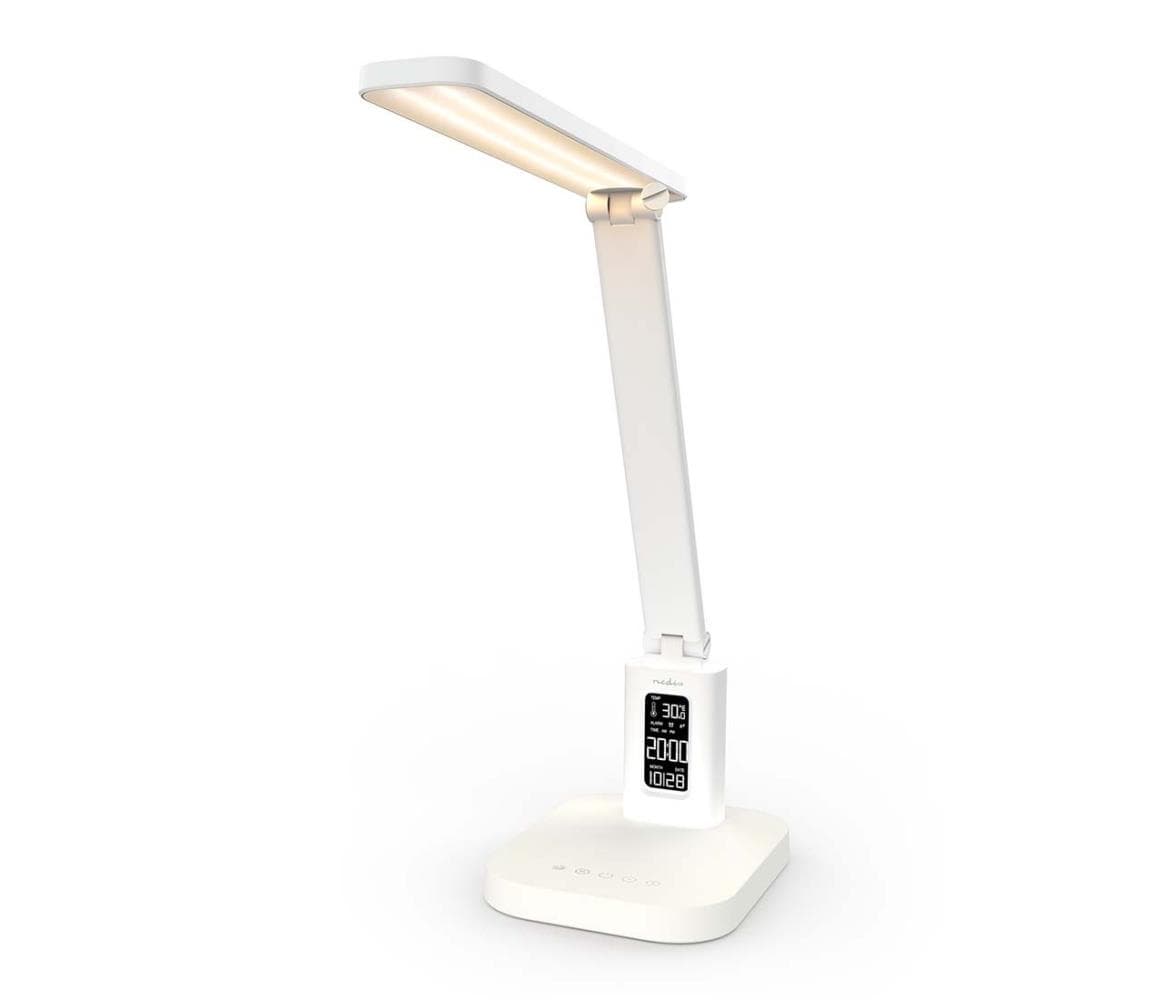 LTLRC10WT - LED stmievateľná nabíjateľná lampa s displejom 7,5W/1200 mAh 3000/4000/5700K biela LTLRC10WT