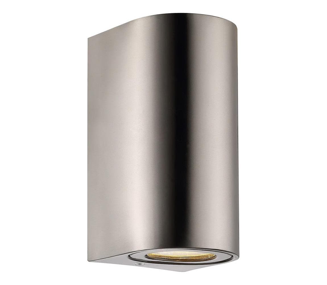 Nordlux - Vonkajšie nástenné svietidlo CANTO 2xGU10/28W/230V IP44 nerezová oceľ 49721034