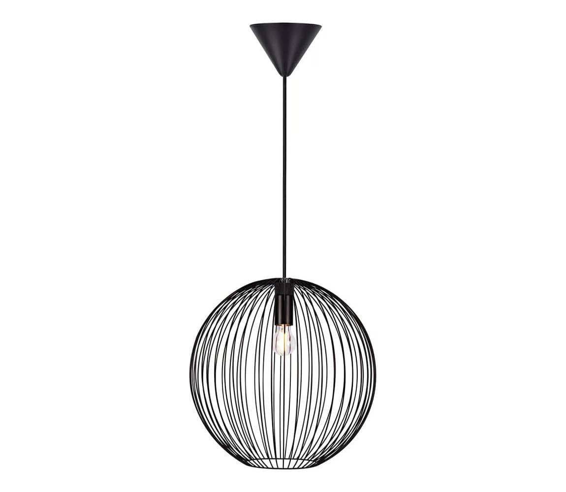 Nordlux - Závesné svietidlo na lanku BERONI 1xE27/60W/230V čierne priemer 35 cm 2213303003