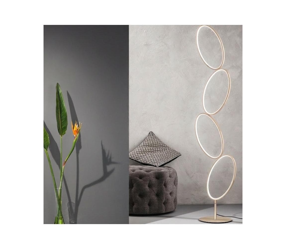 Ondaluce - LED stmievateľná stojacia lampa RICE LED/38W/230V 166 cm zlatá PT.RICE/ORO