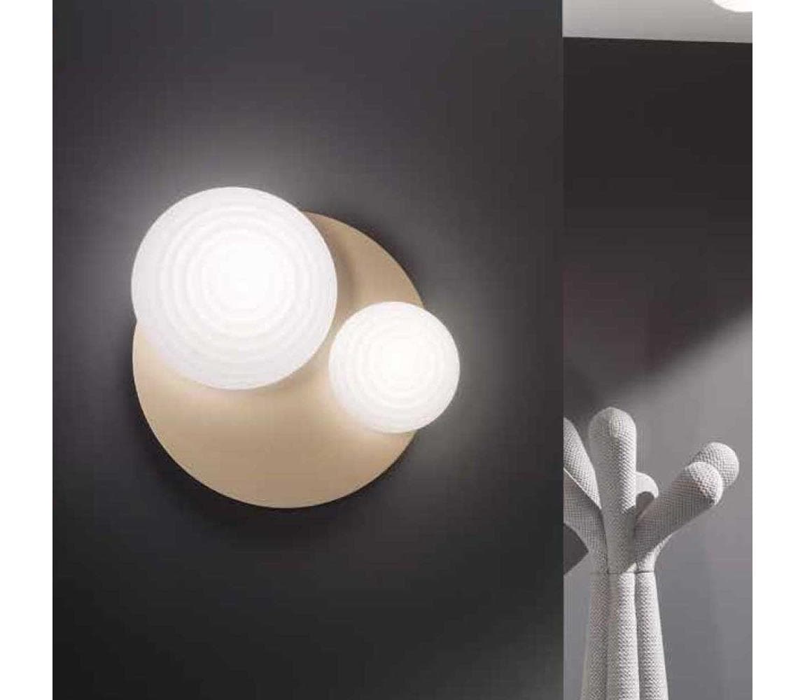 Ondaluce - Nástenné svietidlo TONDO 1xE14/10W/230V + 1xE27/15W zlatá/biela PL.TONDO/2-ORO