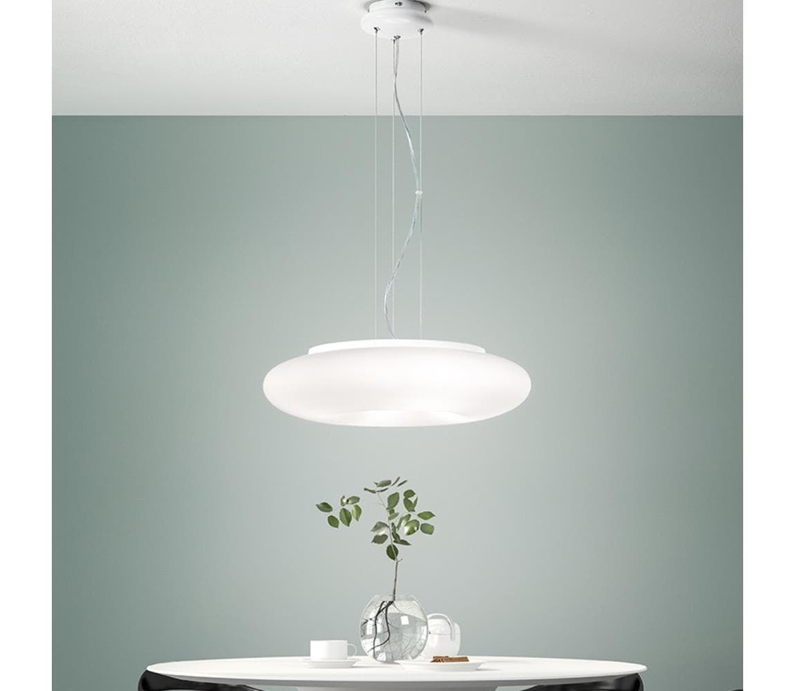 Ondaluce - Závesný luster na lanku DODI 2xE27/15W/230V, priemer 53 cm, biely SO.DODI/53