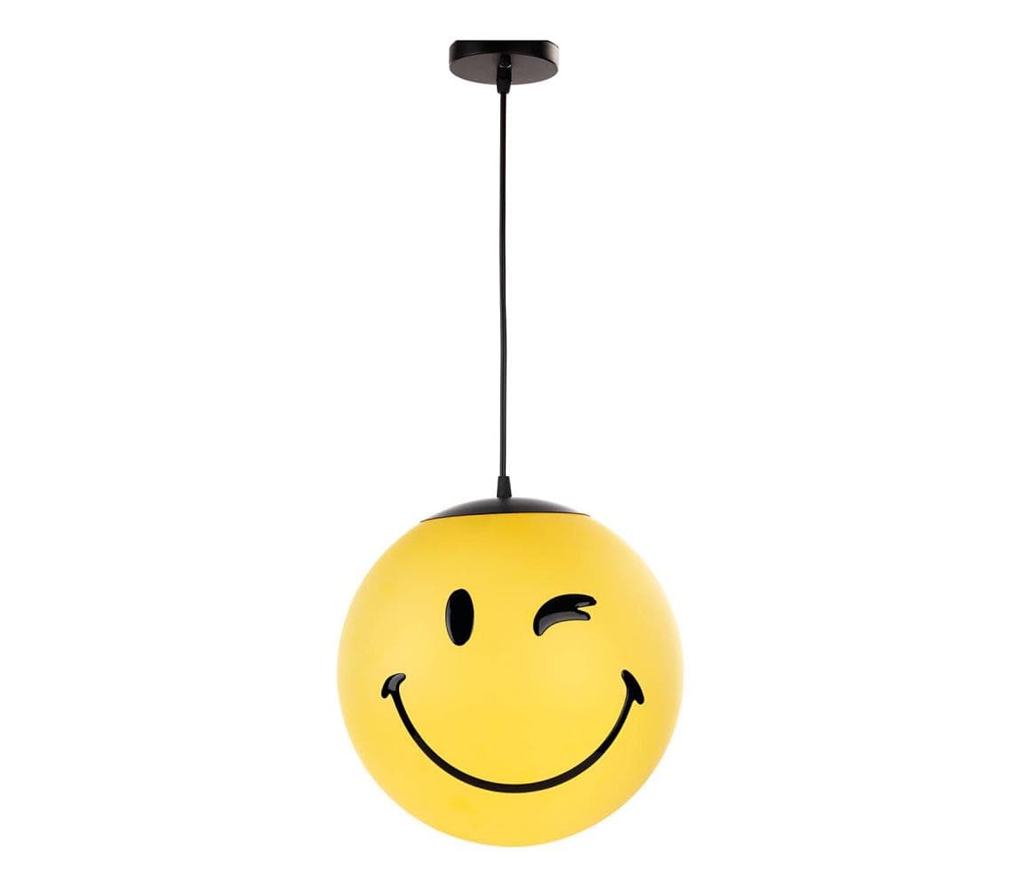 ONLI - Detský závesný luster na lanku SMILEY 1xE27/15W/230V žltá SM-2001/S30Y01