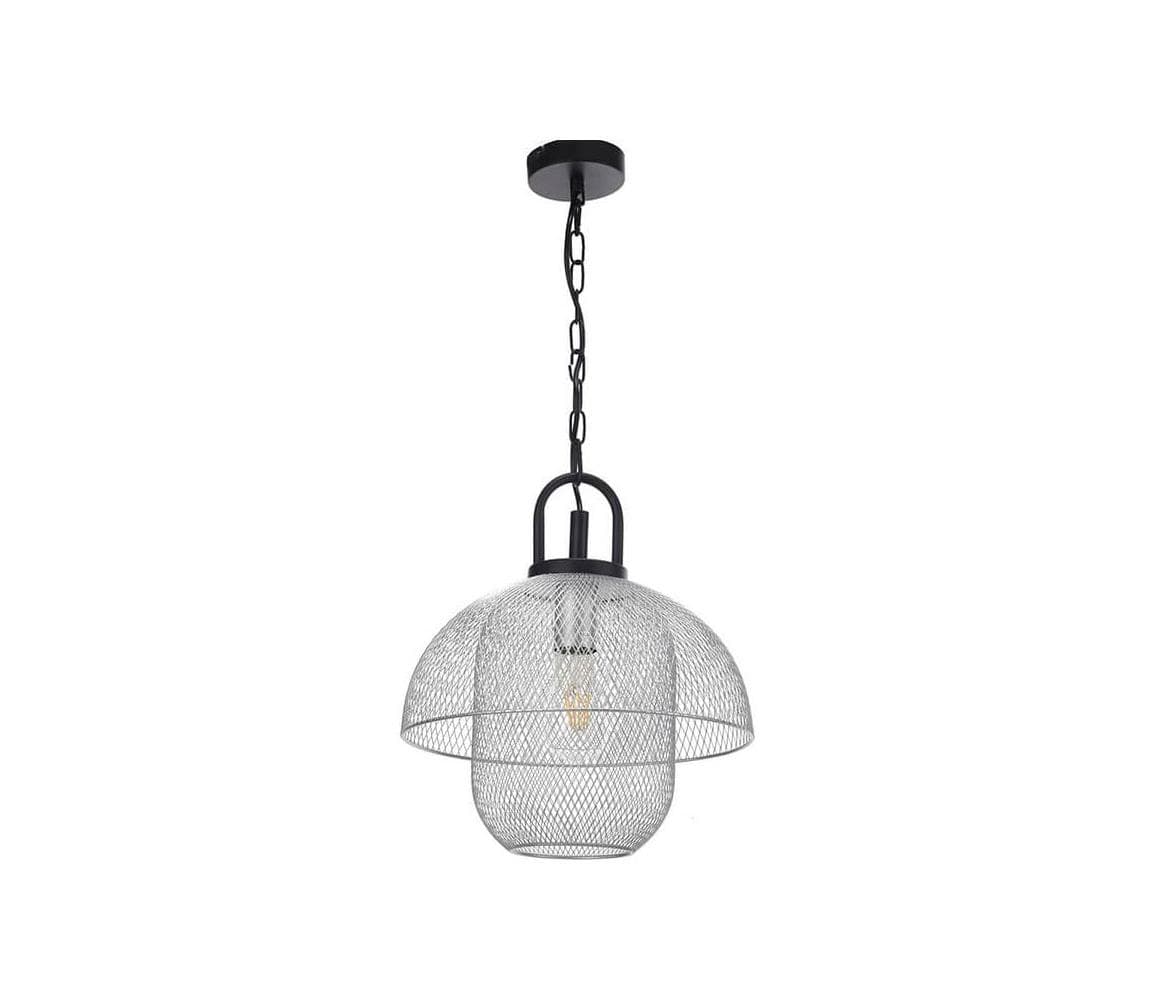 ONLI - Luster na reťazi ZAIR 1xE27/22W/230V čierna/strieborná 4978/SA