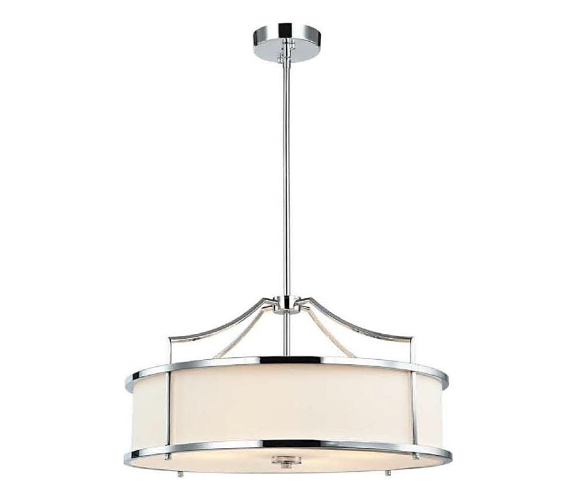 Open Design OR80872 - Stropný luster na tyči STANZA 4×E27/15 W/230 V, priemer 55 cm, lesklý chróm/biela OR80872