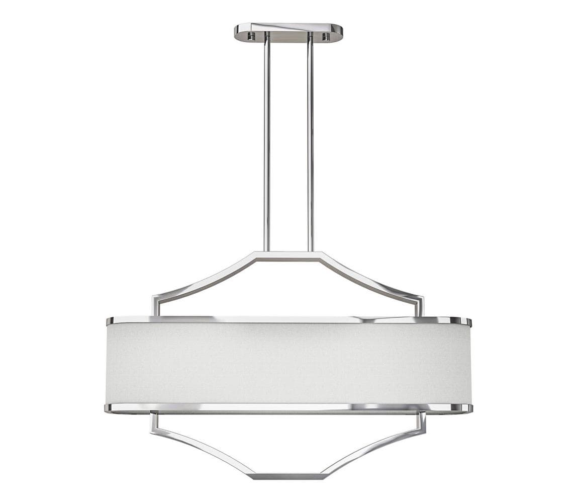 Open Design OR84849 - Luster na tyči GERDO OVALE 6xE14/12W/230V lesklý chróm/biela OR84849