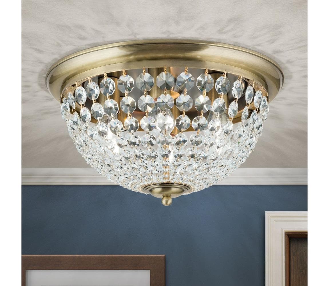 Orion DLU 1840/47-Krištáľové str. svietidlo PLAFOND 6xE27/40W/230V pr.47 cm bronz DLU 1840/47 Patina