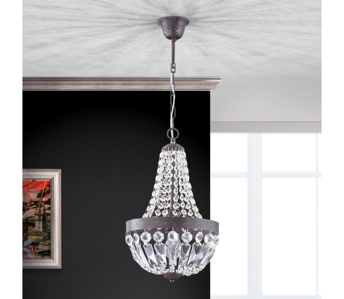 Orion HL 6-1551/1 - Krištáľový luster na reťazi ARILA 1xE27/60W/230V hnedá/patina HL 6-1551/1 Antik/Kristall
