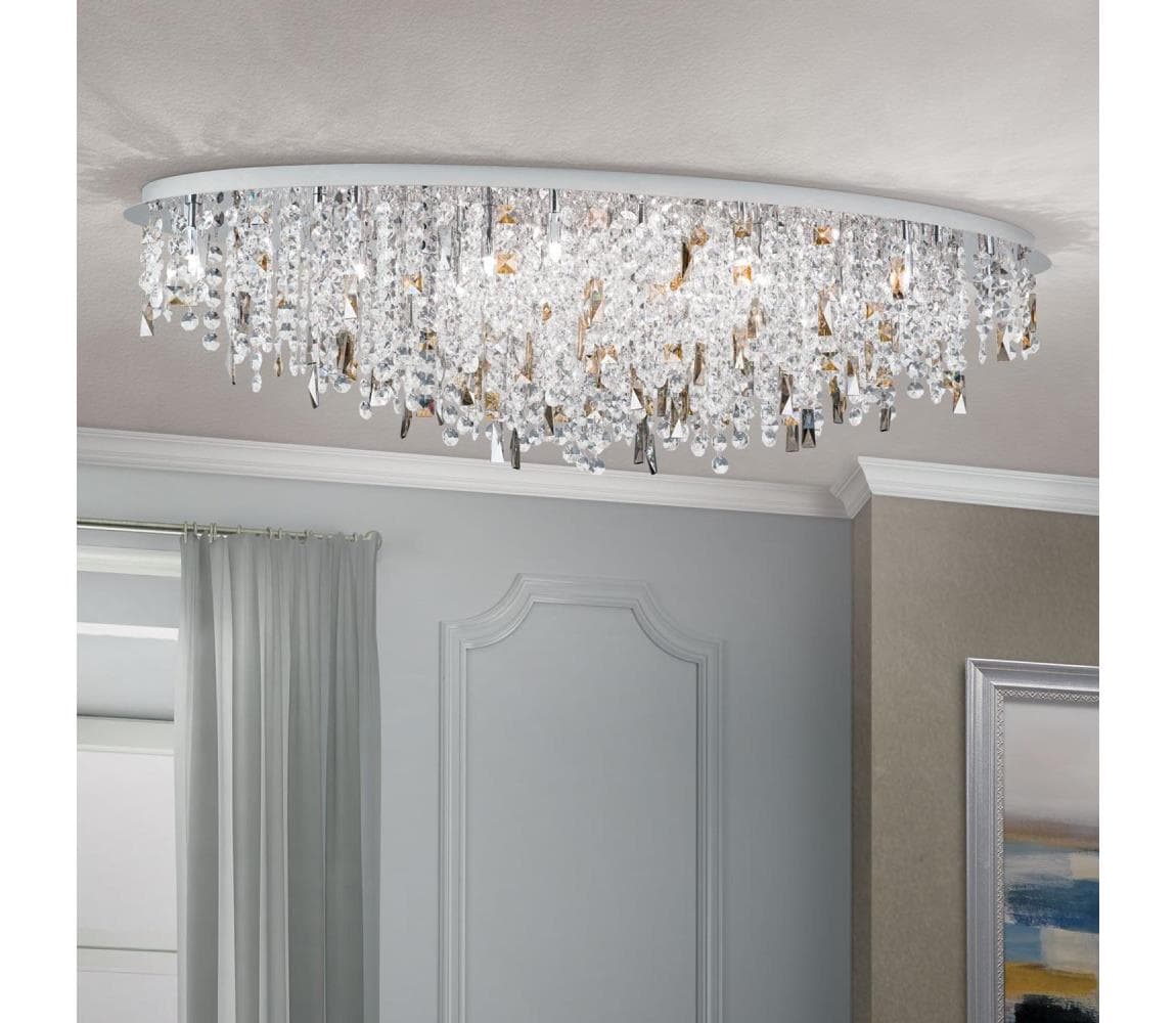 Orion - Krištáľové stropné svietidlo CRYSTALRIVER 21xG9/40W/230V lesklý chróm DLU 2517/120x45 chrom