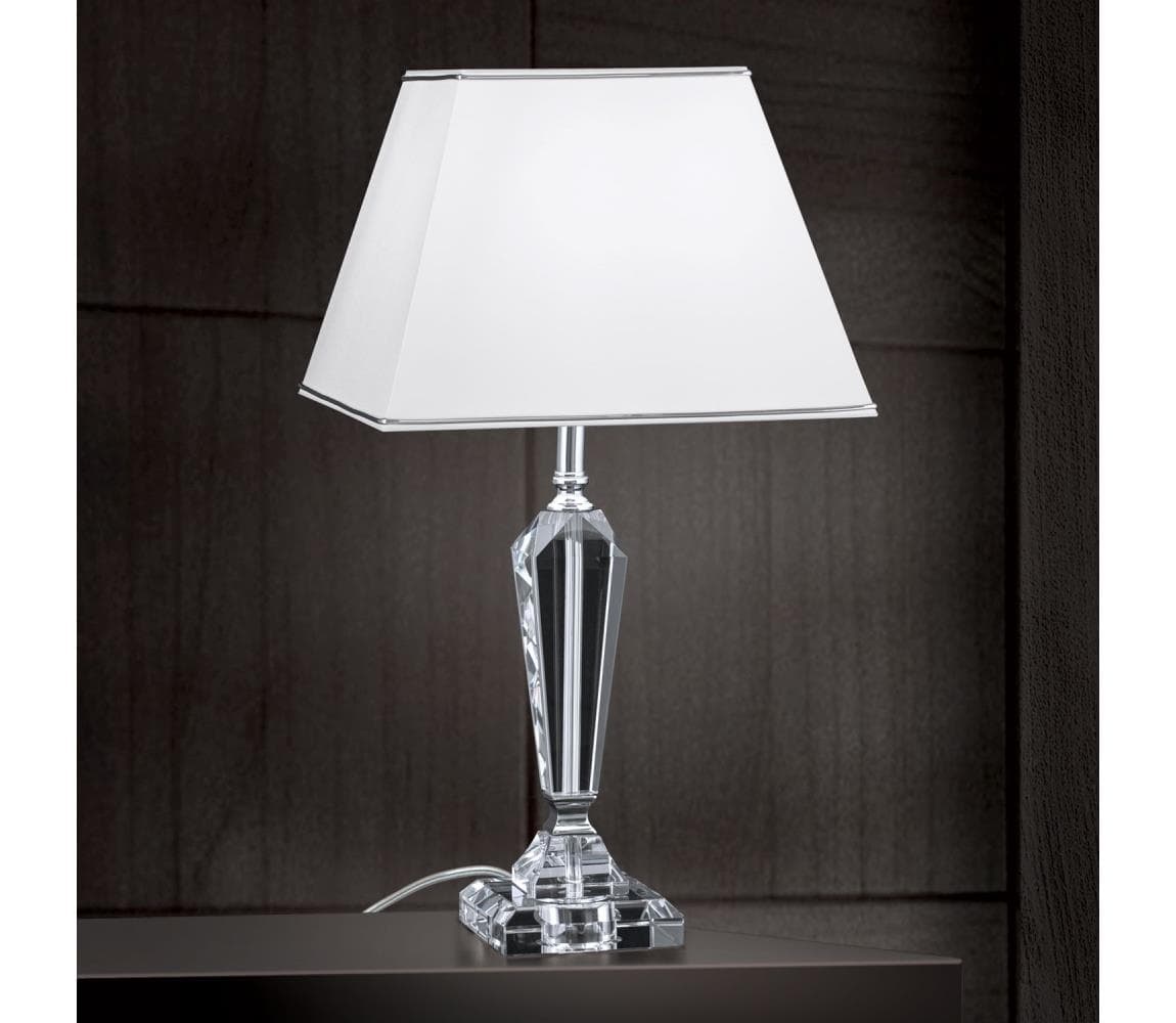 Orion LA 4-1201 - Krištáľová stolná lampa VERONIQUE 1xE27/60W/230V biela/číra LA 4-1201 chrom