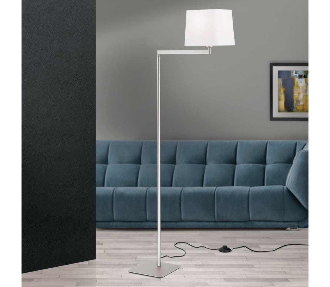 Orion Stl 12-1187/1 - Stojacia lampa CARLTON 1xE27/40W/230V biela/matný chróm Stl 12-1187/1 satin
