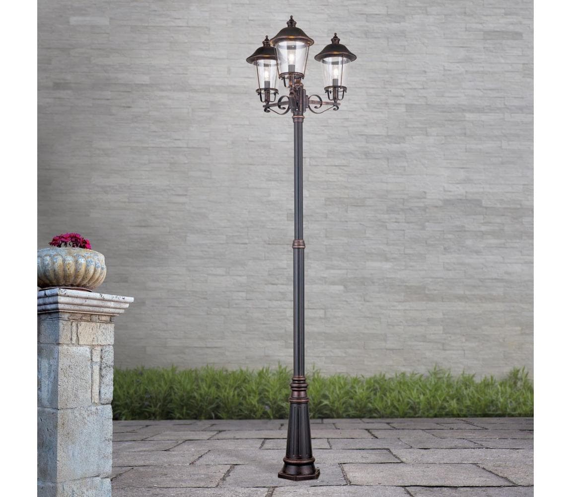 Orion - Vonkajšia lampa KENZO 3xE27/100W/230V IP44 bronz/patina AL 11K/360.PF8T3 schw.-kupfer