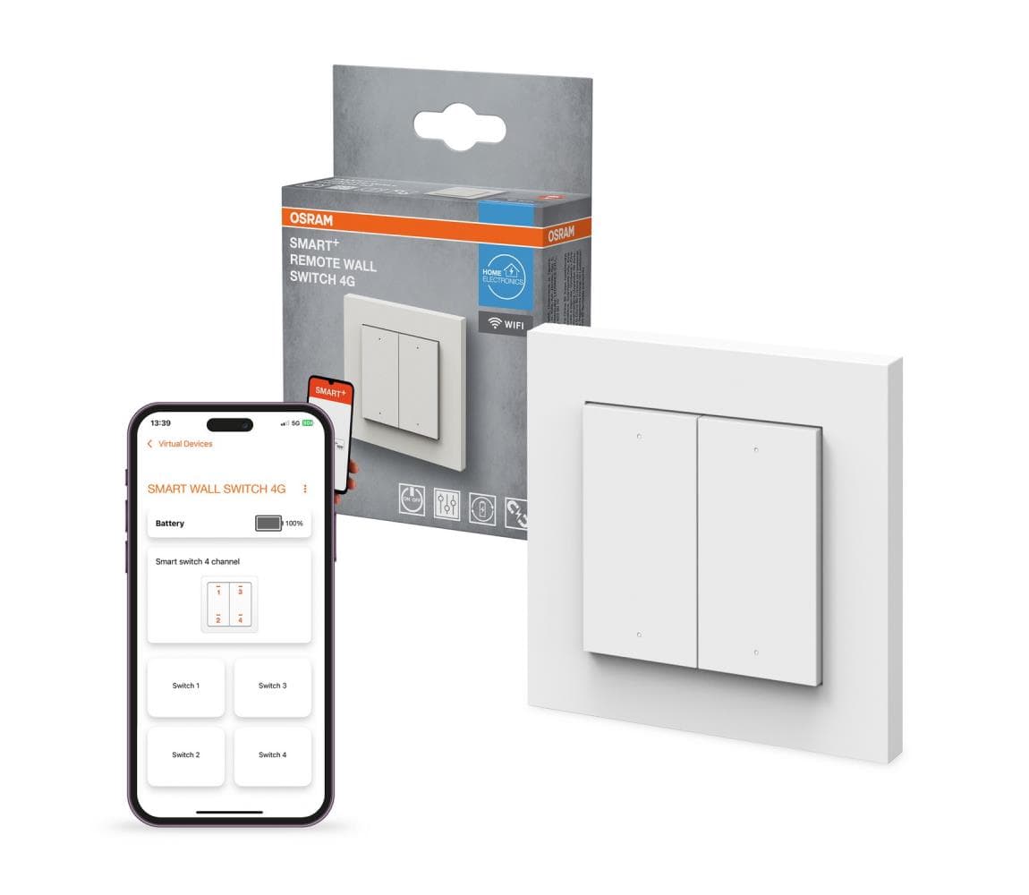 Osram - Bezdrôtový vypínač 4-tlačidlový SMART+ 5V Wi-Fi 4058075849884