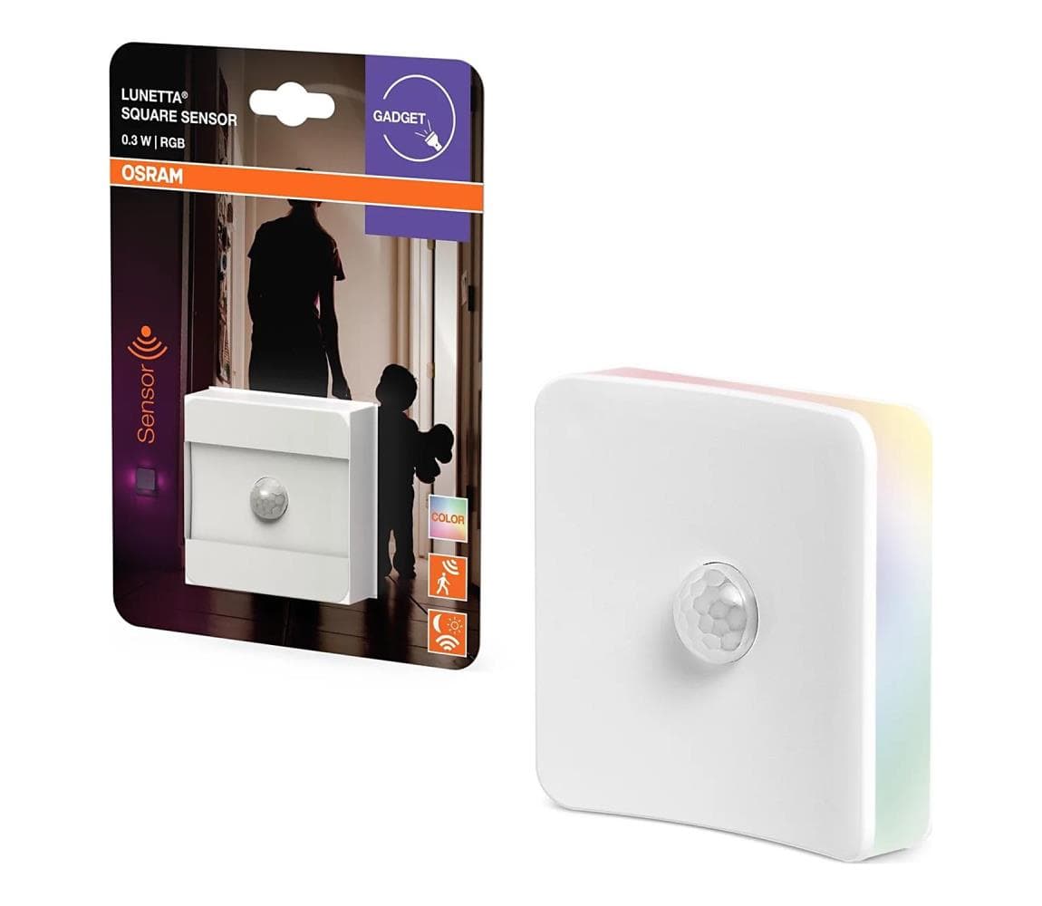 Osram-LED RGB orientačné svietidlo do zásuvky so snímačom LUNETTA LED/0,3W/230 4099854530692