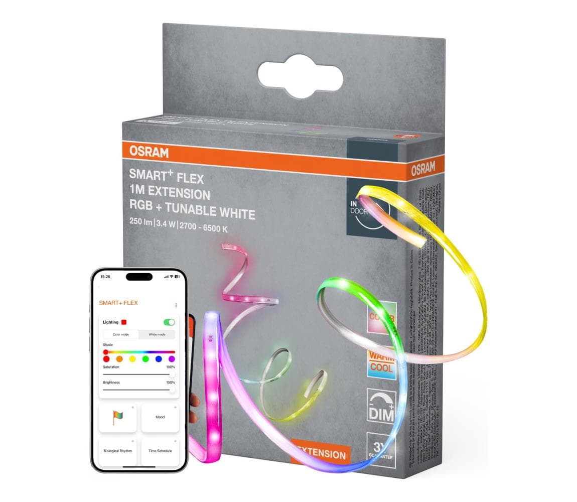 Osram - Rozširujúca sada SMART+ FLEX stmievateľného LED pásu RGB+TW 1m LED/3,4W/24V 4099854475191