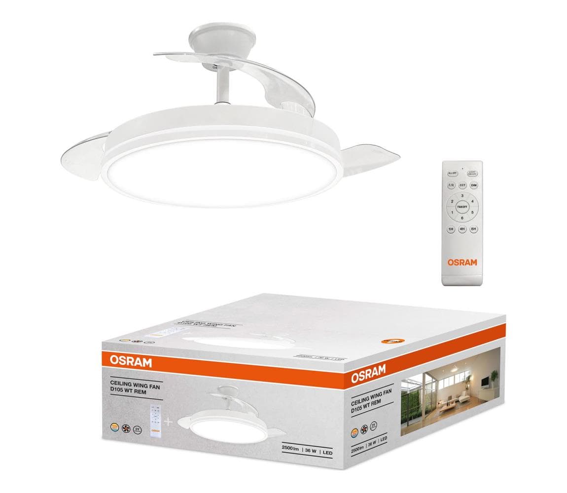 Osram - stmievateľné LED svietidlo s látorom WING LED/36W/230V 3000/4000/6000K + diaľkové ovládanie 4099854536564