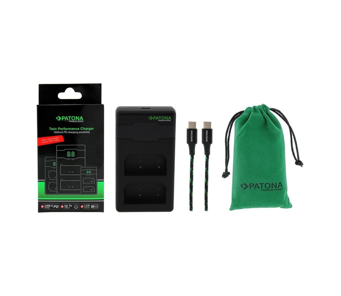 PATONA - Rýchlonabíjačka Dual Olympus BLX-1 + kábel USB-C 0,6m PT161713