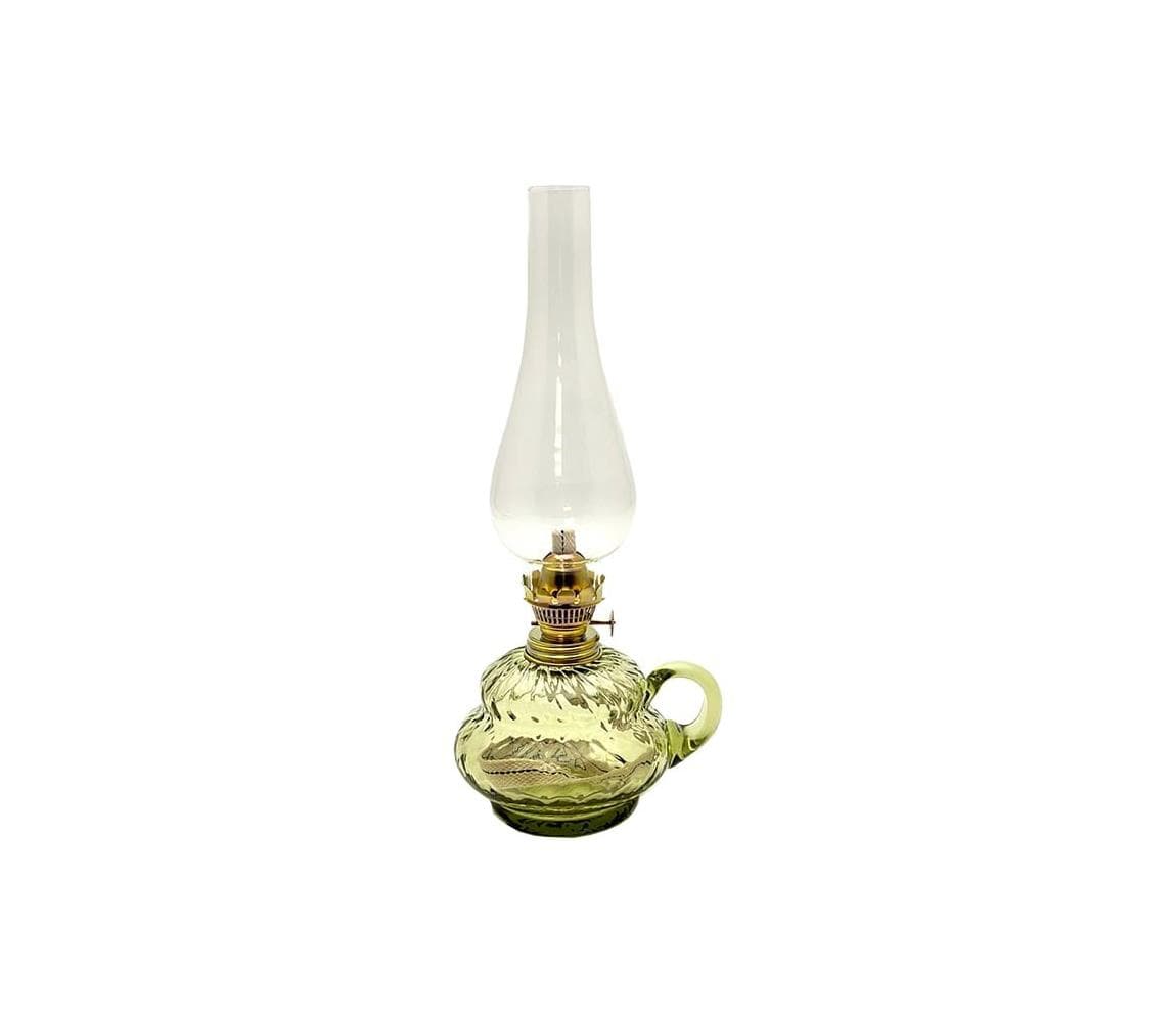 Floriánova huť Petrolejová lampa ANNA 34 cm lesná zelená káro 110-0120-0000-12-03-000