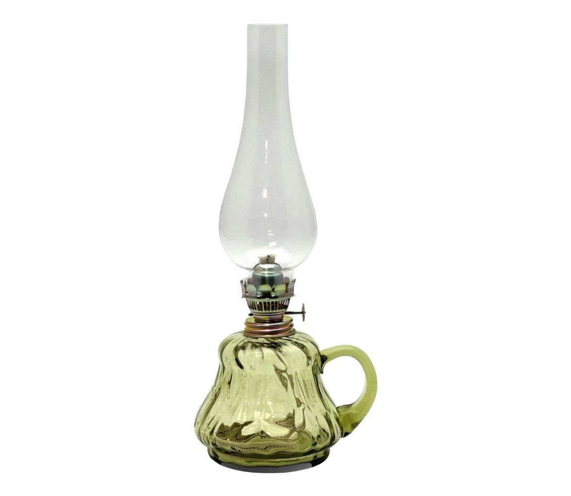Floriánova huť Petrolejová lampa TEREZA 34 cm lesná zelená veľká krakle 110-0200-0000-12-10-000